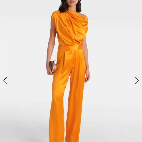 The SEI. draped one shoulder silk top. Burnt orange color. Brand new, never worn - Picture 3 of 8